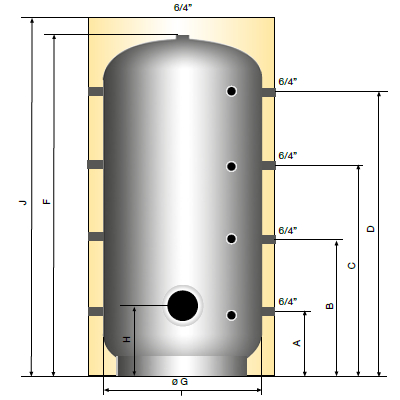 PUFFER 1 FLANGIA 240 MM - 500 LT