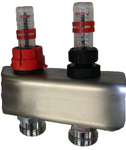 COLLETTORE ACCIAIO INOX Ø 1 X 4 ATTACCHI  L = 285 MM