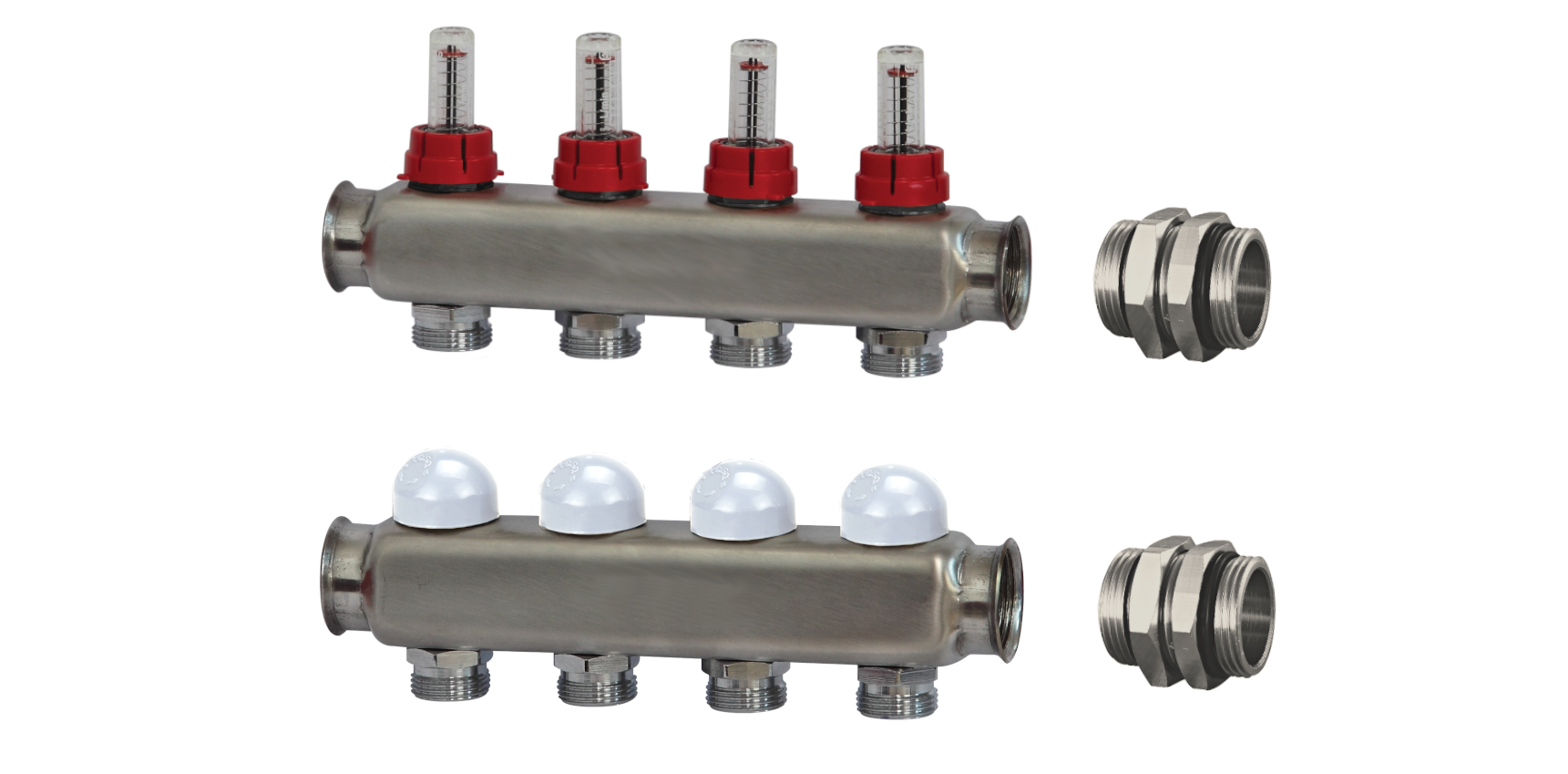 COLLETTORE ACCIAIO INOX Ø 1 X 5 ATTACCHI SENZA ZANCHE